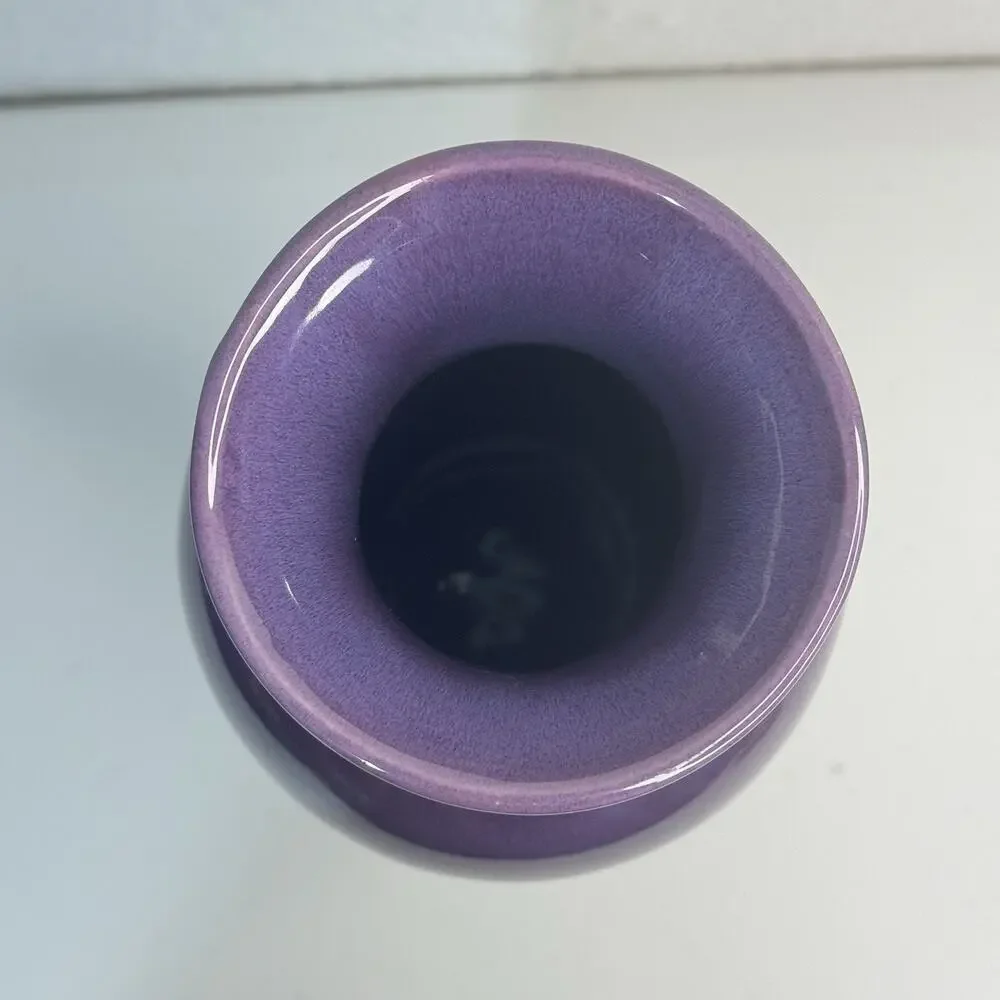 VTG Royal Haegar USA Deep Purple Eggplant Aubergine Glaze Vase Baluster 13” Tall